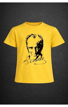 Dıgıl Kids Atatürk Baskılı Çocuk T-shirt Sarı