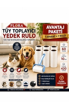 Tüy Toplama Seti 1 Aparat Üzerinde + 6 Yedek Rulo Tüy Toplama Seti 1 Aparat Üzerinde + 6 Yedek Rulo