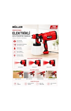 Pro Müller Professional 2000 W Duvar Panel,beton Ahşap Vb Elektrikli Sprey Boya Püskürtme Tabancası Pro Müller Professional 2000 W Duvar Panel,beton Ahşap Vb Elektrikli Sprey Boya Püskürtme Tabancası
