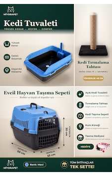 Kedi Set 5 Parça-taşıma-tırmalama-tuvalet
