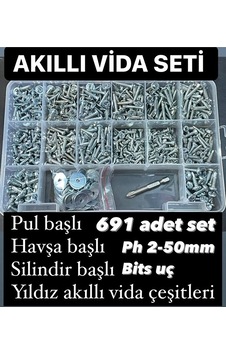 691 Adet Akıllı Matkap Uçlu Vida Seti Diğer