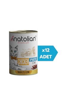 Anatolian Premium Adult Chicken Pate Tavuklu Ezme Yetişkin Kedi Konservesi 12 x 400 G