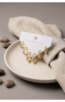 Gold Renk Zirkon Taşlı Pirinç Oval Kare Model Kadın Küpe Seti Tj-bkp12173 Evimdeyokyok altın Gold Renk Zirkon Taşlı Pirinç Oval Kare Model Kadın Küpe Seti Tj-bkp12173 Evimdeyokyok altın