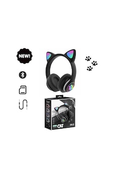 Kedi Kulaklık Kart Girişli Radyolu Bluetooth 5.0 Kulaklık Yüksek Ses Akıllı Led Işıklı Kedi Kulaklık