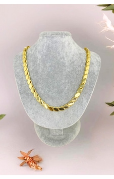 Gold Renkli Arpa Model Zincir Çelik Kolye Altın Gold Renkli Arpa Model Zincir Çelik Kolye Altın