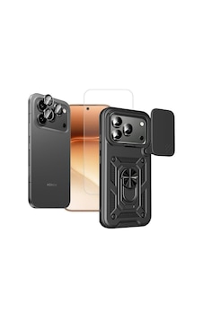 Teleplus Honor 600 Pro Kılıf Armor Slide Kamera Sürgülü 3in1 Kombin Kapak Siyah Teleplus Honor 600 Pro Kılıf Armor Slide Kamera Sürgülü 3in1 Kombin Kapak Siyah