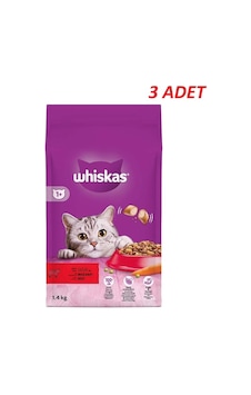 Whiskas Biftekli Kuru Kedi Maması 1,4 Kg 3 Adet Whiskas Biftekli Kuru Kedi Maması 1,4 Kg 3 Adet