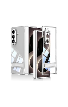 Samsung Uyumlu Galaxy Z Fold 8 Ultra Kılıf Kamera Korumalı Şeffaf Tasarımlı Zore Lego Standlı Kapak Gümüş Samsung Uyumlu Galaxy Z Fold 8 Ultra Kılıf Kamera Korumalı Şeffaf Tasarımlı Zore Lego Standlı Kapak Gümüş
