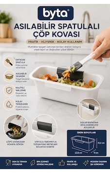 Asılabilir Spatulalı Mutfak Çöp Kovası Tezgah Üstü Organik Atık Toplama Kabı Bpa İçermez Tutma Aparatı Kırmızı Veya Siyah Gönderilir Beyaz Asılabilir Spatulalı Mutfak Çöp Kovası Tezgah Üstü Organik Atık Toplama Kabı Bpa İçermez Tutma Aparatı Kırmızı Veya Siyah Gönderilir Beyaz