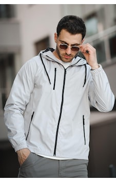 Oksit Zora Slim Fit Su İtici Kapüşonlu Mevsimlik Mont Gri Oksit Zora Slim Fit Su İtici Kapüşonlu Mevsimlik Mont Gri
