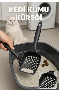 Güçlü Ve Kalın Yapılı Kedi Kumu Küreği Küçük Delikli, Kırılmaz, Tüm Kedi Tuvaletleriyle Uyumlu