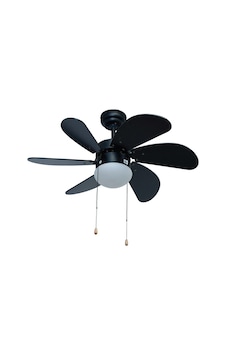 Vanti 60w E27 6 Kanatlı Avizeli Siyah Ahşap Tavan Vantilatörü Kcf279