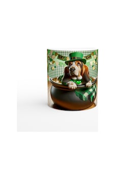 Şans Tenceresinde Basset Hound Temalı Baskılı Kupa Bardak Renkli Şans Tenceresinde Basset Hound Temalı Baskılı Kupa Bardak Renkli