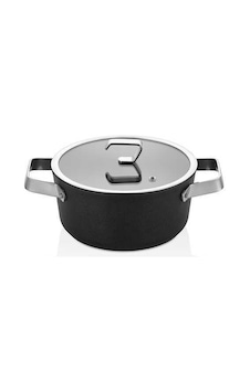 3170 - Fuerte Peek - Biogranit, 20x10 Cm - 2,6 Litre Derin Tencere Siyah Gövde, Platin Detay Siyah 3170 - Fuerte Peek - Biogranit, 20x10 Cm - 2,6 Litre Derin Tencere Siyah Gövde, Platin Detay Siyah