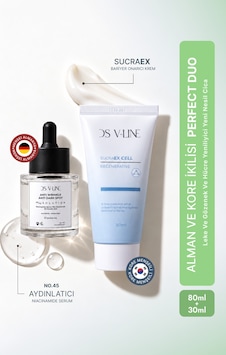 Ds V-lıne Perfect Duo %15 Niacinamide + %5 Glikolik Asit Aydınlatıcı Gözenek Serumu 30 Ml + Sucraex Kore Bariyer Onarıcı Krem 80 Ml 2'li Bakım Seti Ds V-lıne Perfect Duo %15 Niacinamide + %5 Glikolik Asit Aydınlatıcı Gözenek Serumu 30 Ml + Sucraex Kore Bariyer Onarıcı Krem 80 Ml 2'li Bakım Seti