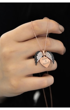 925 Ayar Rose Kaplama Aşkın Kanatları Gümüş Kalp Kolye 925 Ayar Rose Kaplama Aşkın Kanatları Gümüş Kalp Kolye