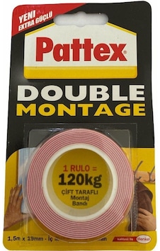 Pattex Double Montage Çift Taraflı Bant 120 Kg Pattex Double Montage Çift Taraflı Bant 120 Kg
