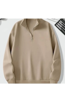 Altamira Unisex Dik Yaka Yarım Fermuarlı Oversize Sweatshirt 001 Altamira Unisex Dik Yaka Yarım Fermuarlı Oversize Sweatshirt 001