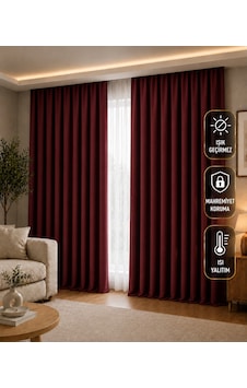 Bordo Blackout Özel Dokuma Kalın Kumaş Karartma Güneşlik Fon Perde Işık Geçirmez Bordo Blackout Özel Dokuma Kalın Kumaş Karartma Güneşlik Fon Perde Işık Geçirmez