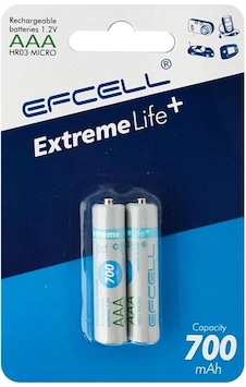 Efcell 700 Mah Şarjlı Aaa İnce Pil Tek Efcell 700 Mah Şarjlı Aaa İnce Pil Tek