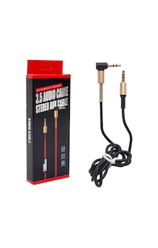 1 Metre 3.5mm Erkek-erkek 1. Kalite Kutulu L Uçlu Stereo Aux Kablo 1 Metre 3.5mm Erkek-erkek 1. Kalite Kutulu L Uçlu Stereo Aux Kablo
