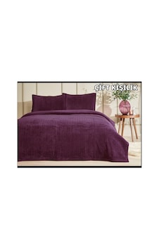 Piramit Çift Kişilik Yatak Örtüsü Mürdüm 220x240 Cm Piramit Çift Kişilik Yatak Örtüsü Mürdüm 220x240 Cm