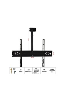 Ufix 6011 Lcd Askı Aparatı Tavan Hareketli 42-49-55 İnç 106-124-140cm Ufix 6011 Lcd Askı Aparatı Tavan Hareketli 42-49-55 İnç 106-124-140cm