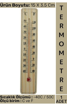 Termometre Kompakt İç Mekan Ev Çocuk Bebek Odası Doğal Ahşap -40c/50c Sıcaklık Isı Ölçer Termometre