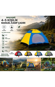 Bezos 4-5 Kişilik Toz Geçirmez Kamp Çadırı 200x200x135 Cm Agc Çok Renkli Bezos 4-5 Kişilik Toz Geçirmez Kamp Çadırı 200x200x135 Cm Agc Çok Renkli