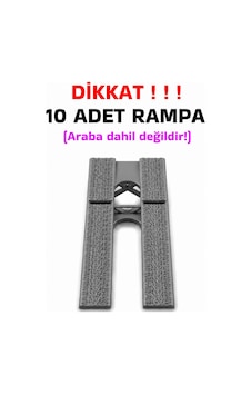 1:64 Ölçek Araba Rampası - Gri - Lastik İzli - 10 Adet 1:64 Ölçek Araba Rampası - Gri - Lastik İzli - 10 Adet