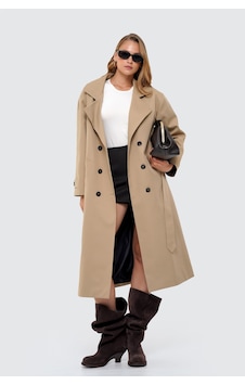 Thalure Kadın Camel Oversize Kuşaklı Trençkot Thalure Kadın Camel Oversize Kuşaklı Trençkot