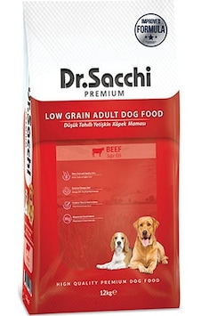 Dr. Sacchi Premium Sığır Etli Düşük Tahıllı Yetişkin Köpek Maması 12 KG Dr. Sacchi Premium Sığır Etli Düşük Tahıllı Yetişkin Köpek Maması 12 KG