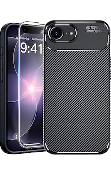 Teleplus Apple Uyumlu iPhone 17e Kılıf Negro Karbon Tasarım Kapak + Ekran Koruyucu Teleplus Apple Uyumlu iPhone 17e Kılıf Negro Karbon Tasarım Kapak + Ekran Koruyucu