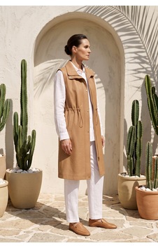 Levidor Önü Fermuar Ve Çıtçıt Detay Bel Büzgülü Yelek 710032 Camel Levidor Önü Fermuar Ve Çıtçıt Detay Bel Büzgülü Yelek 710032 Camel