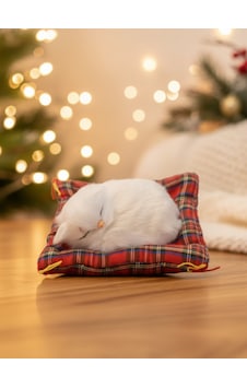 Peluş Yavru Kedi Oyuncak Minder Üstünde Uyuyan Kedi Küçük Boy 10 X 11