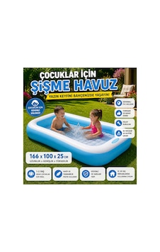 Çocuk Şişme Havuz 166x100x25 Cm Yumuşak Tabanlı Aile Havuzu