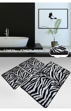 Striped Siyah 3 Lü Set Yıkanabilir Kaymaz Taban Banyo Halısı,Paspası Siyah Striped Siyah 3 Lü Set Yıkanabilir Kaymaz Taban Banyo Halısı,Paspası Siyah