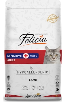 Felicia Hypoallergenic Düşük Tahıllı Kuzu Etli Yetişkin Kedi Maması 2 KG Felicia Hypoallergenic Düşük Tahıllı Kuzu Etli Yetişkin Kedi Maması 2 KG