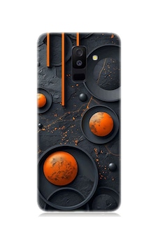 Samsung Galaxy A6 Plus Uyumlu Turuncu Desen Desenli Silikon Kılıf Samsung Galaxy A6 Plus Uyumlu Turuncu Desen Desenli Silikon Kılıf