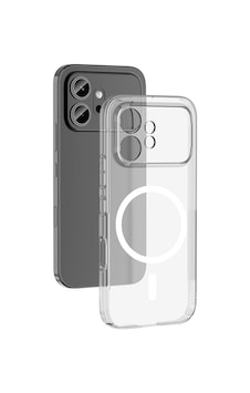 Honor 600 5g Kamera Korumalı M-safe Şarj Özellikli Şeffaf Zore London Sert Pc Kapak - Şeffaf