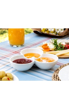 6 Adet New Petit Concept 3 Bölmeli Sunum Tabağı Melamin