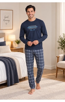 Wordex Falkom 5804 İnterlok Kışlık Kalın Kumaşlı Ekose Pijamalı Erkek Ev Pijama Takımı Lacivert Wordex Falkom 5804 İnterlok Kışlık Kalın Kumaşlı Ekose Pijamalı Erkek Ev Pijama Takımı Lacivert