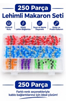 Goldenbee 250 Parça Lehimli Makaron Seti Kablo Birleştirici Ek Muf 5 Çeşit Plastik Çantada