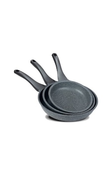 Ankatek Thermoad Granit Döküm Tava Seti 3'lü 20-24-28 Cm Gri Gri