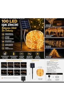 Büro Ev Ofis Bahçe Aydınlatması İçin Solar Şarjlı 100led Gün Işığı Peri Led Işık Diğer Büro Ev Ofis Bahçe Aydınlatması İçin Solar Şarjlı 100led Gün Işığı Peri Led Işık Diğer