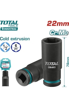 Total 22 Mm 1/2 Altı Köşe Darbeli Derin Lokma Thdıs12222l Total 22 Mm 1/2 Altı Köşe Darbeli Derin Lokma Thdıs12222l