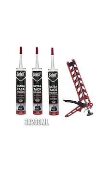 Özerden-selsil Ultra Tack No Nail Ultra Güçlü Yapıştırıcı 3x290ml + Silikon Tabancası Özerden-selsil Ultra Tack No Nail Ultra Güçlü Yapıştırıcı 3x290ml + Silikon Tabancası