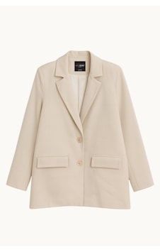Mixray 4786 Kadın Oversize Kruvaze Blazer Ceket Taş Taş Mixray 4786 Kadın Oversize Kruvaze Blazer Ceket Taş Taş