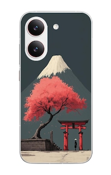 Poco X8 Pro Uyumlu Fuji Dağı Baskılı Silikon Kılıf