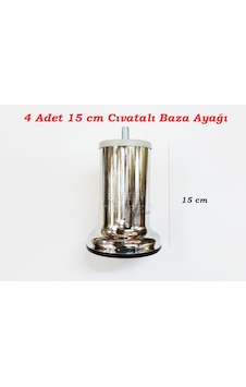 Şahinticaret Cıvatalı Metal Baza Ayağı Baza Koltuk Yükseltme Ayağı 4 Adet 15Cm